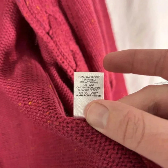 New CJ Banks Cardigan Women's 14W X Red Knit Wool Blend Open Front Long Sleeve - Picture 8 of 11